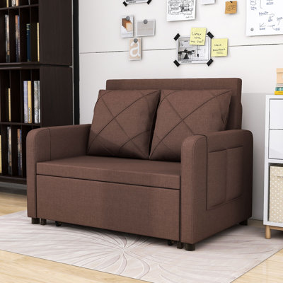 Raeshawn Upholstered 45 " Linen Sleeper Sofa Reclining