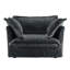 Fauteuil avec 1 grand coussin de dossier et 2 grands coussins décoratifs, siège simple profond, canapé-lit confortable, plusieurs grands coussins moelleux en velours côtelé-662497831