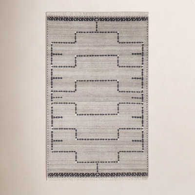Sana Rug: Decorator Hand Knotted Rug in Natural/Black