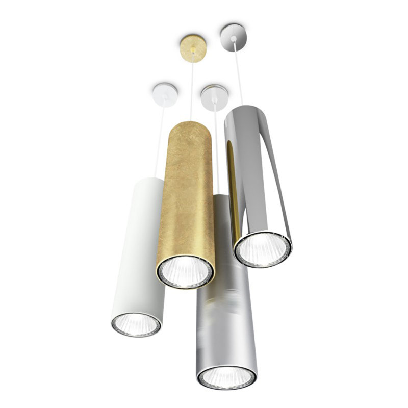 One 1-Light Single Cylinder Pendant, Metallized Brown