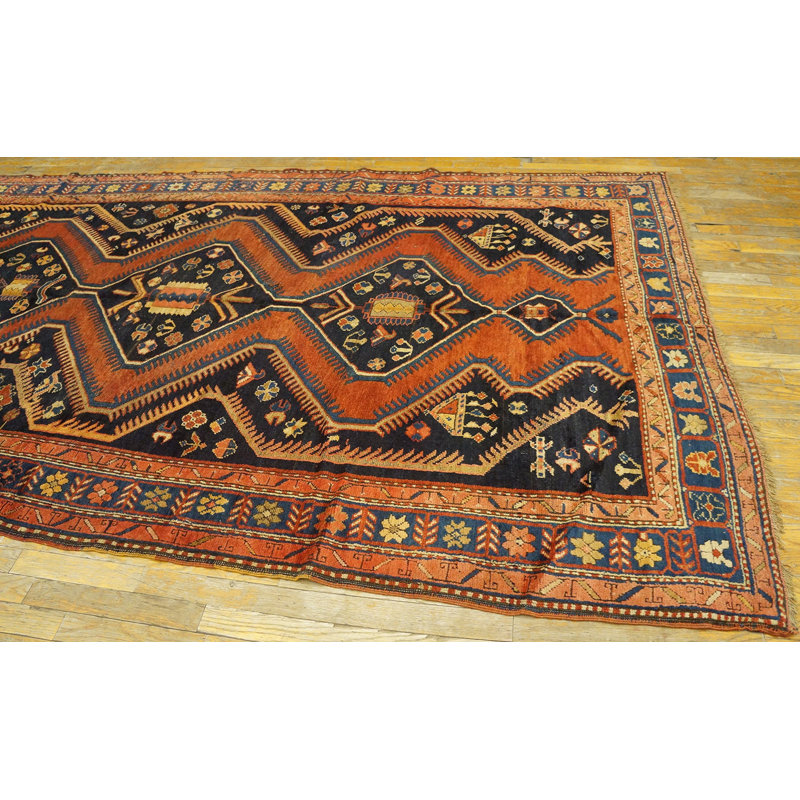 Tribal Antique Hand Knotted Wool Pile Caucasian Kazak Rug