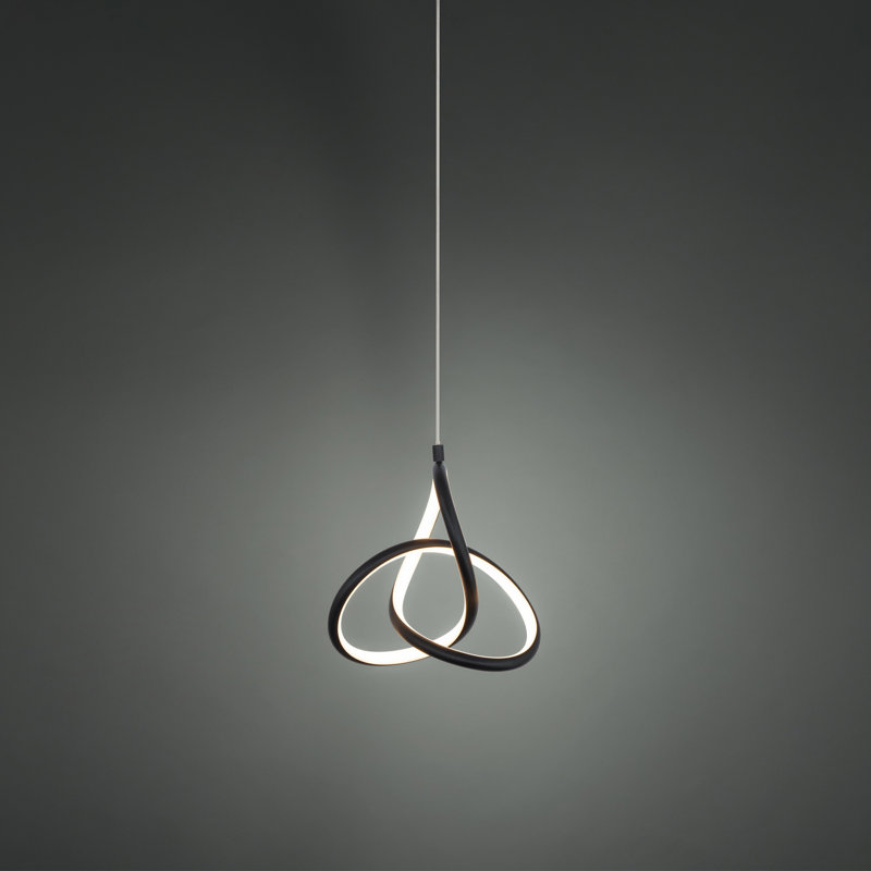 Vornado Black Mini LED Modern Indoor/Outdoor Pendant with Opaque White Shade