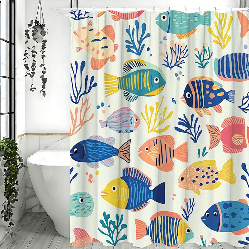 Shower Curtains with Hooks Included