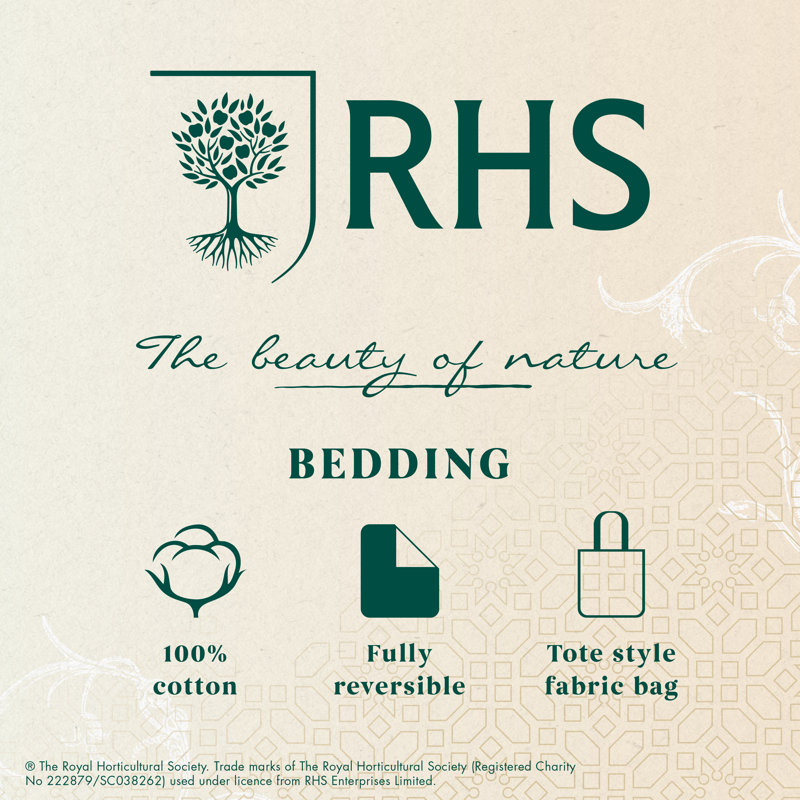 Art Deco Hydrangea Reversible 200 Thread Count Cot Cotton Floral Duvet Cover Set with Pillowcases Included