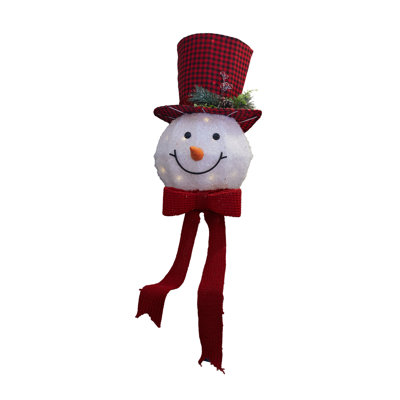 Season's Designs 22in Snowman in Red Top Hat with Red Scarf Christmas Tree Topper