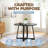  Worton 45" Modern Farmhouse Round Dining Table, Wood Furniture, Black-1768342536