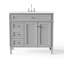 Meuble-lavabo simple en bois massif 36 po avec comptoir en céramique, 2 prises de courant, 1 port USB et 1 port Tybe C-471330107