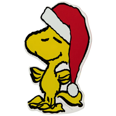 Décoration de fenêtre de Noël en forme d'arachide avec chapeau de père Noël Peanuts - 7 po