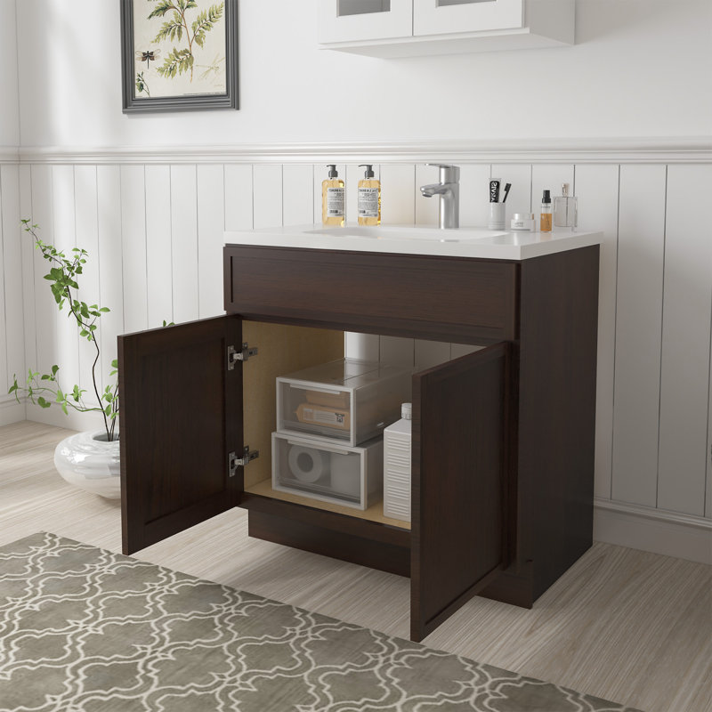 33'' Single Bathroom Vanity Base Only, Brown