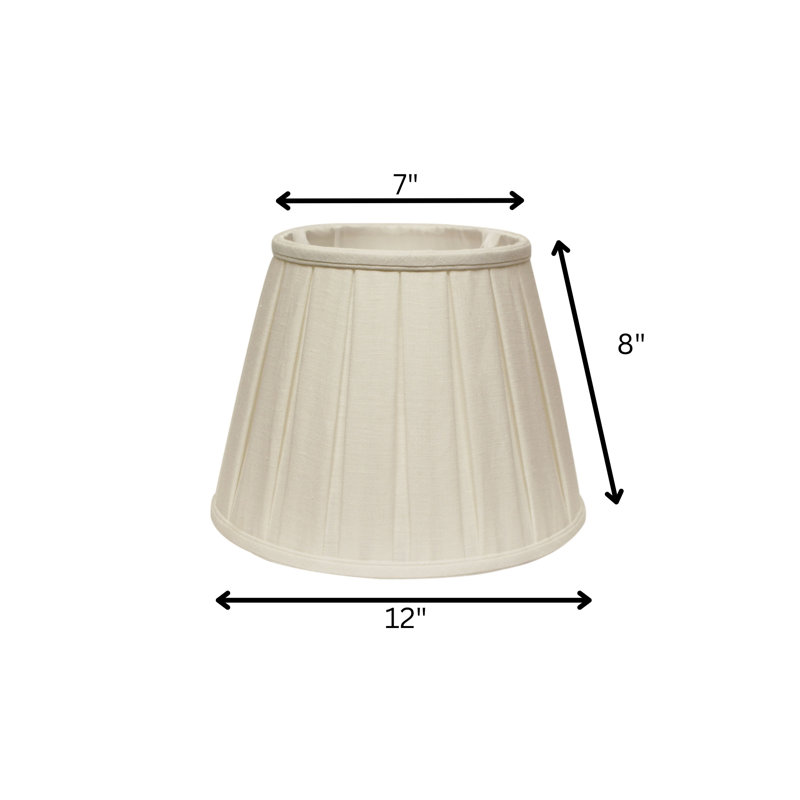 Abat-jour Linen Empire (Araignée) en blanc, 8" H x 12" W x 12" D