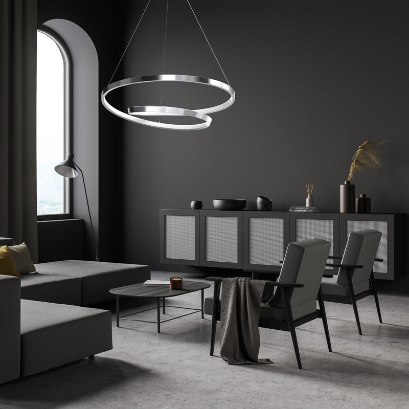 Brynesha 1 - Light LED Geometric Pendant, Silver