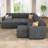 Caren Upholstered Sleeper Sectional Modular Sofa Bed With Ottoman-115354299