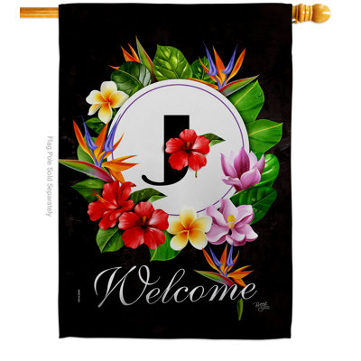 Drapeau de maison tropical en polyester 40 x 28 po à 2 côtés