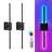 28 In. 1-light Black Led Wall Sconces, Dimmable Wireless Rgb Wall Light, Removable Battery Compartment, 350°rotate, (2-pack)-721365078