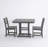 Gray HDPE Outdoor Patio Dining Set, 37.8 in. Square Table with 2 Chairs, All-Weather 3-Piece Bistro Set