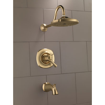 Garniture de robinet de baignoire et de douche à inverseur avec poignées levier Addison et TempAssure Addison