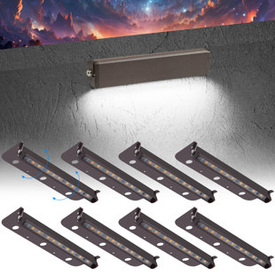 12inch 5W LED Hardscape Lighting,12V Low Voltage 5000K Daylight White Retaining Wall Light-4 Packs (Set of 4)