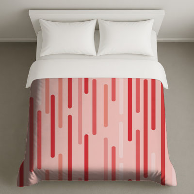 Red Stripes Bedding Pattern Duvet Cover Modern