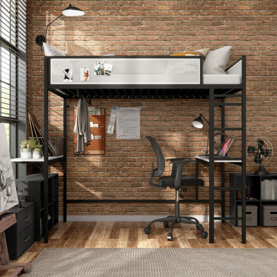 Audresha Kids Twin Loft Bed With Dual Desks by Isabelle & Max