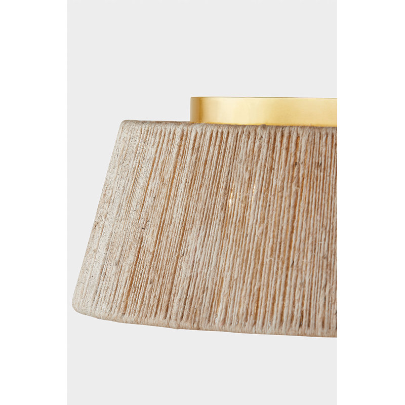 George Semi Flush in Aged Brass by Cortney Bishop