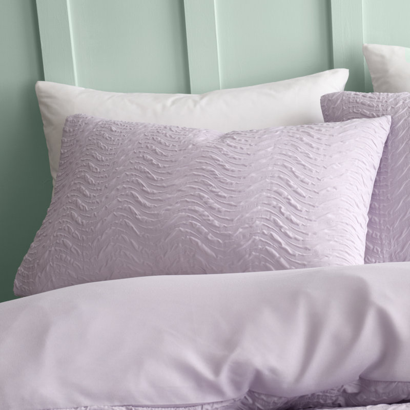 Heatset Wave Duvet Cover Set, Purple, Double Duvet Cover + 2 Standard Pillowcases