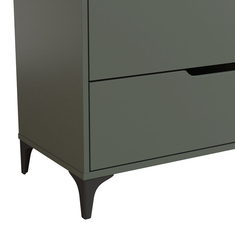 Commode 5 tiroirs Norcross, Vert