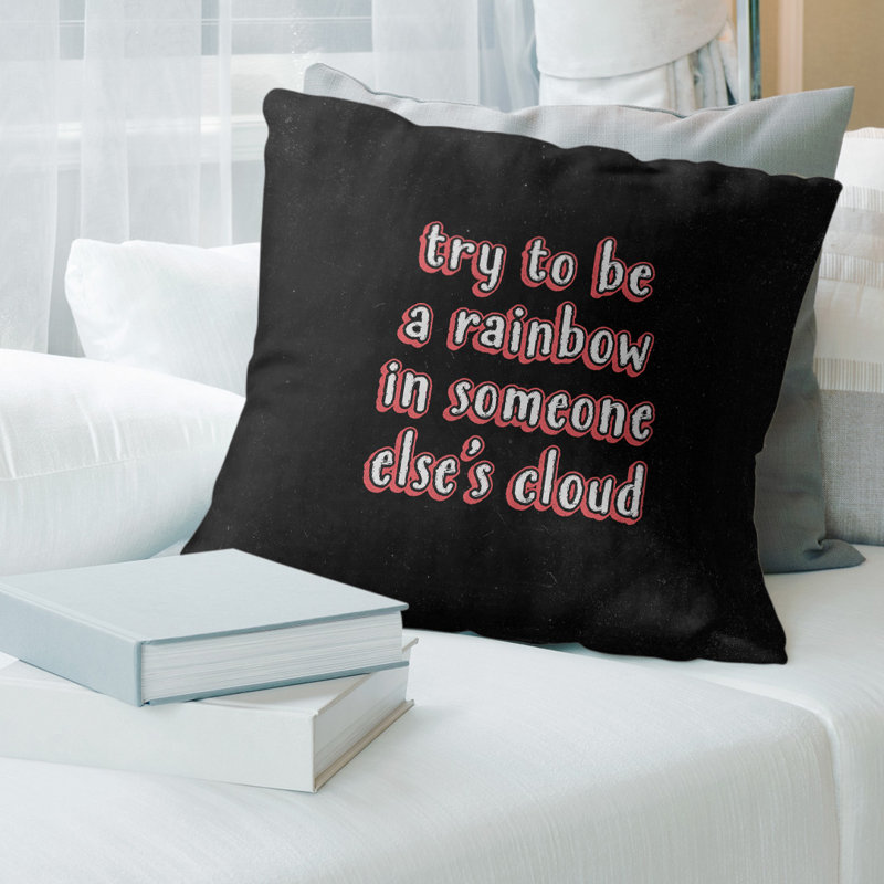 Essayez de devenir un coussin en arc-en-ciel, 26 po x 26 po, Rouge