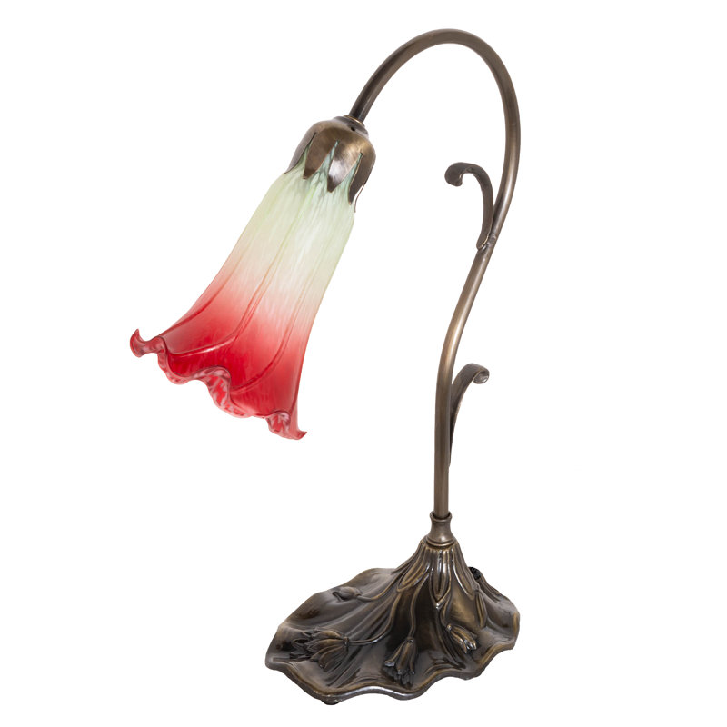 Charlae Arched Table Lamp, Red/White