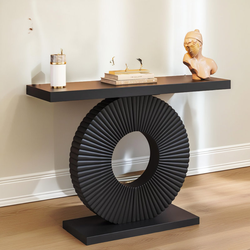 Console moderne 40 "- Base géométrique sculpturale, Noir