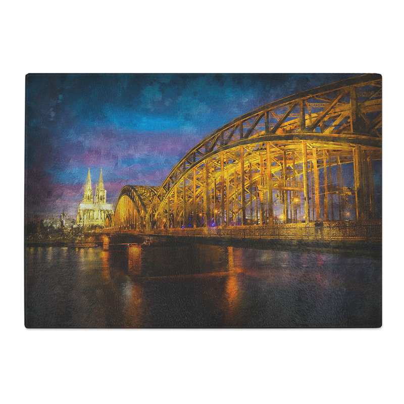 Tempered Glass Cologne Cathedral & the Hohenzollern Bridge Chopping Board, 20 cm x 28.5 cm