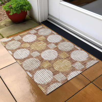 Maliana Washable Geometric Indoor / Outdoor Rug