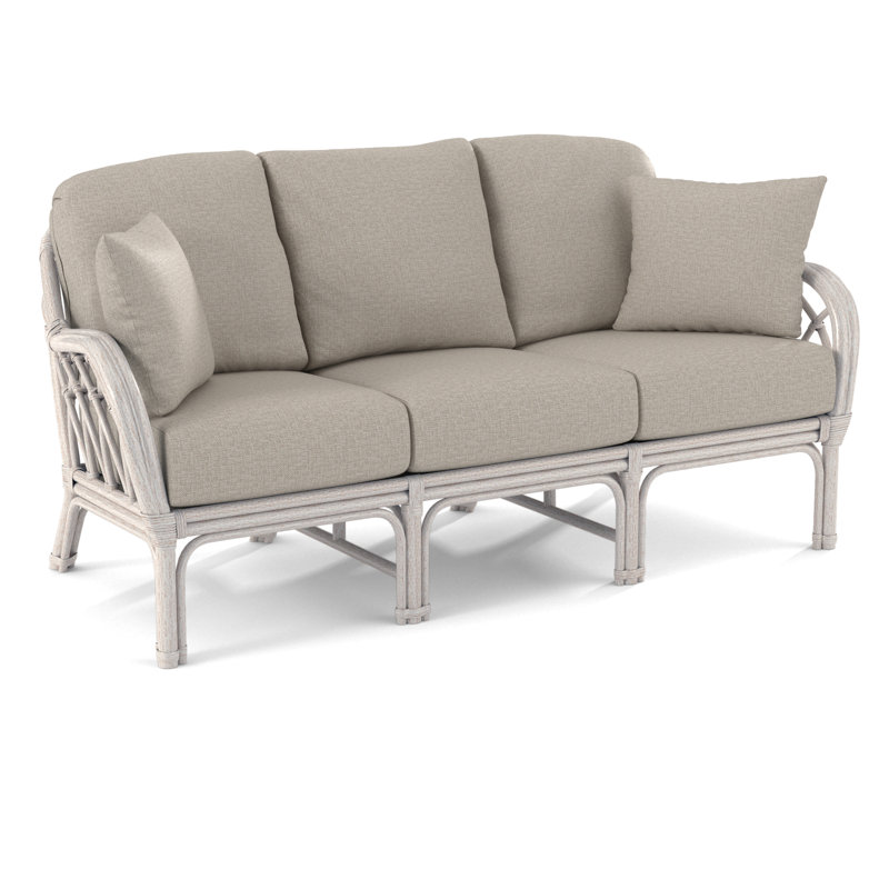 Edgewater Upholstered 79'' Sofa, Beige/Gray Plaid; 0107-84, Aged Barrel