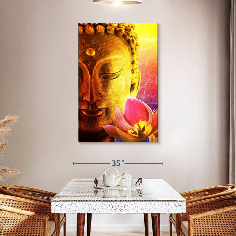 Superbe impression sur toile de Bouddha, H 48 po x l 32 po x P 1,25 po