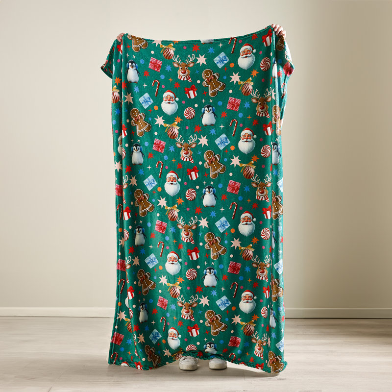 Christmas Icons Cosy Fleece Blanket Throw