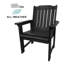 Chaise de patio en PEHD Winston Porter avec quincaillerie en acier inoxydable 18/8, 600 lb (noir de carbone)