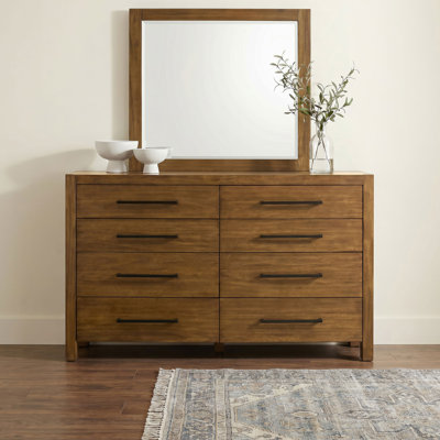 Commode transitionnelle 61,65 "avec miroir, brun chaud