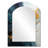 Gold and green abstract marble waterfall IV - Abstract Painting Asymmetrical Decorative Wall Mirror, Modern Arch Mirror, Printed Metal Art-1406805738