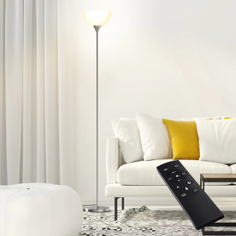 Lampe torchère sur pied 70 po avec télécommande Control et ampoule incluse Control, Nickel brossé