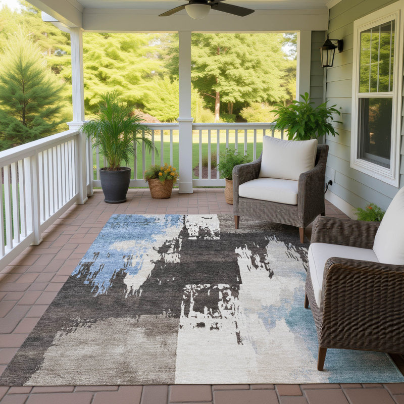 Machine Washable Indoor/Outdoor Chantille ACN2347 Abstract Rug, Rectangle 8' x 10'