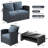 4-Piece Rattan Sofa Seating Group with Tempered Glass Coffee Table and Cushions and Seat Cushions-372501384