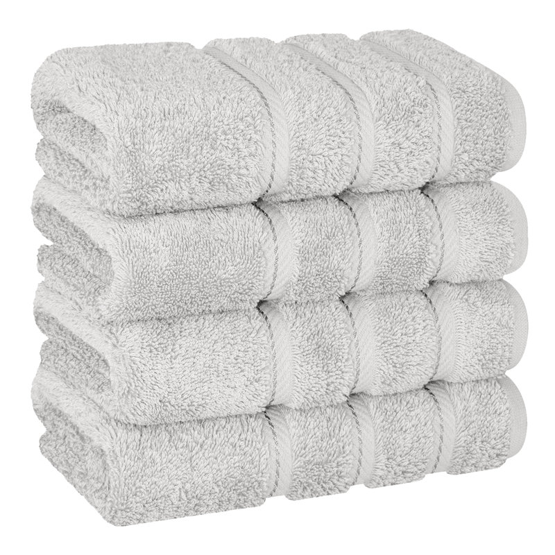 Ensemble de 4 serviettes en coton Edison, Argent