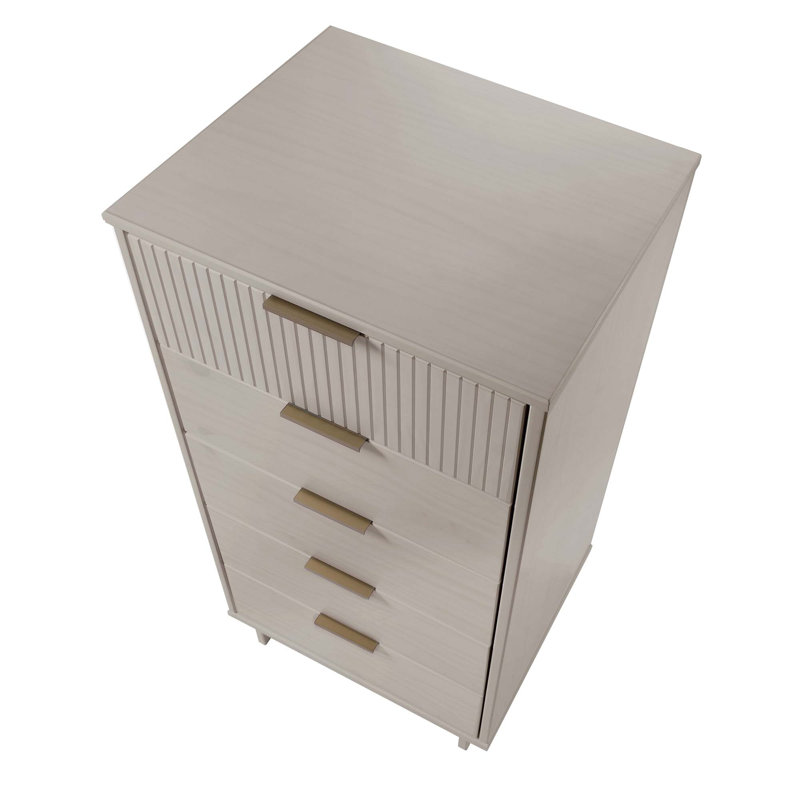 Commode 24 "en gris clair Granville (5 tiroirs), Gris clair