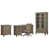 4 Pieces: Desk, Chair, Filing Cabinet, Bookcase