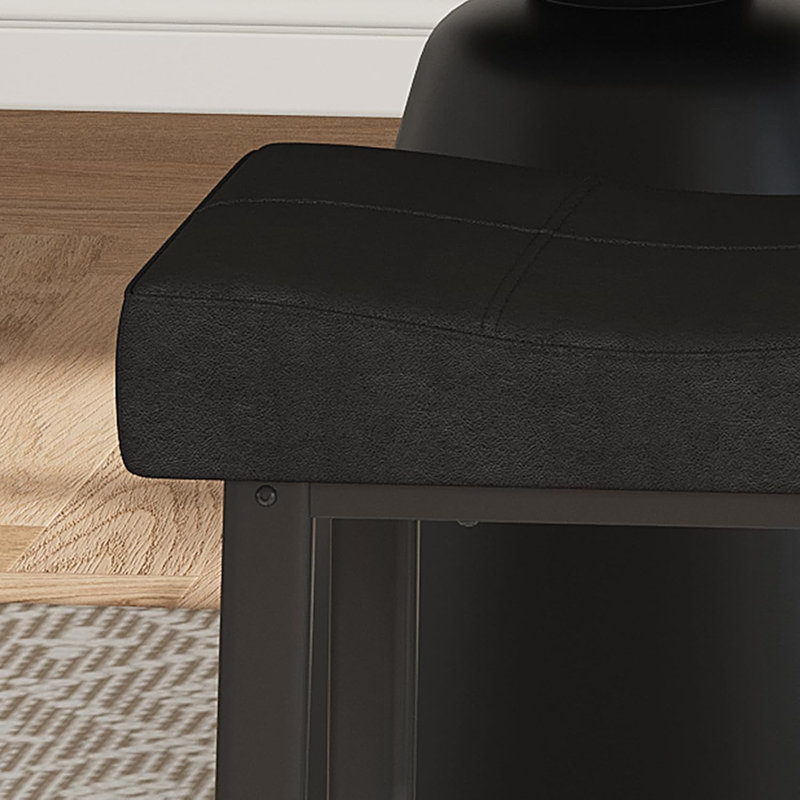 Counter Stool with Metal Frame, Black, Grey