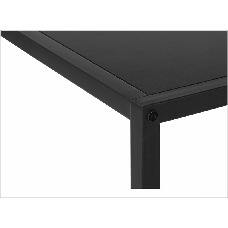 Table d'appoint, console, vestibule, étroit, d'angle, stratifié noir, métal noir, contemporain, moderne, Noir