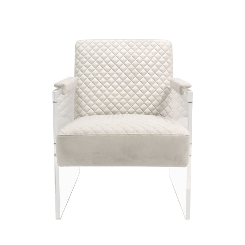 Tribecca 24" Wide Velvet Armchair, Ivory Velvet