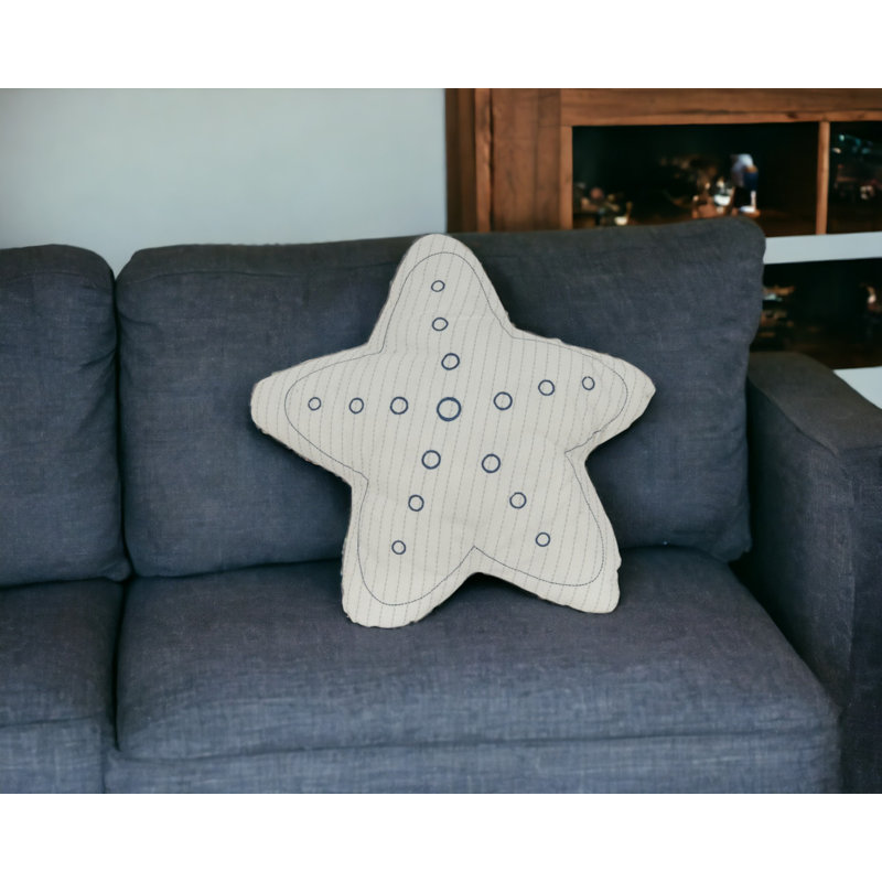  Three Dimensional Star Shaped Pillow, White