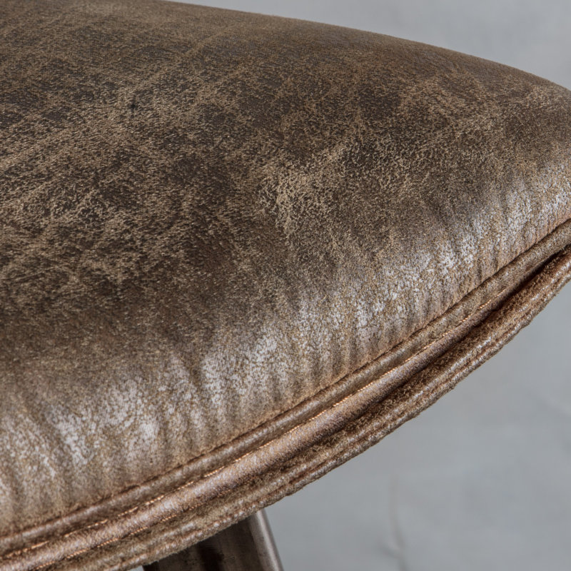 Catanzaro Upholstered Counter Stool with Metal Frame, Brown