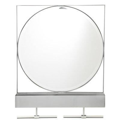 Multifunctional Silver Decorative Mirror With Storage: Iron For Entryway And Dressing Area, Keeps Wallets, Sunglasses, Keys, Pet Leashes In Place Ready Use For Organized Accessible