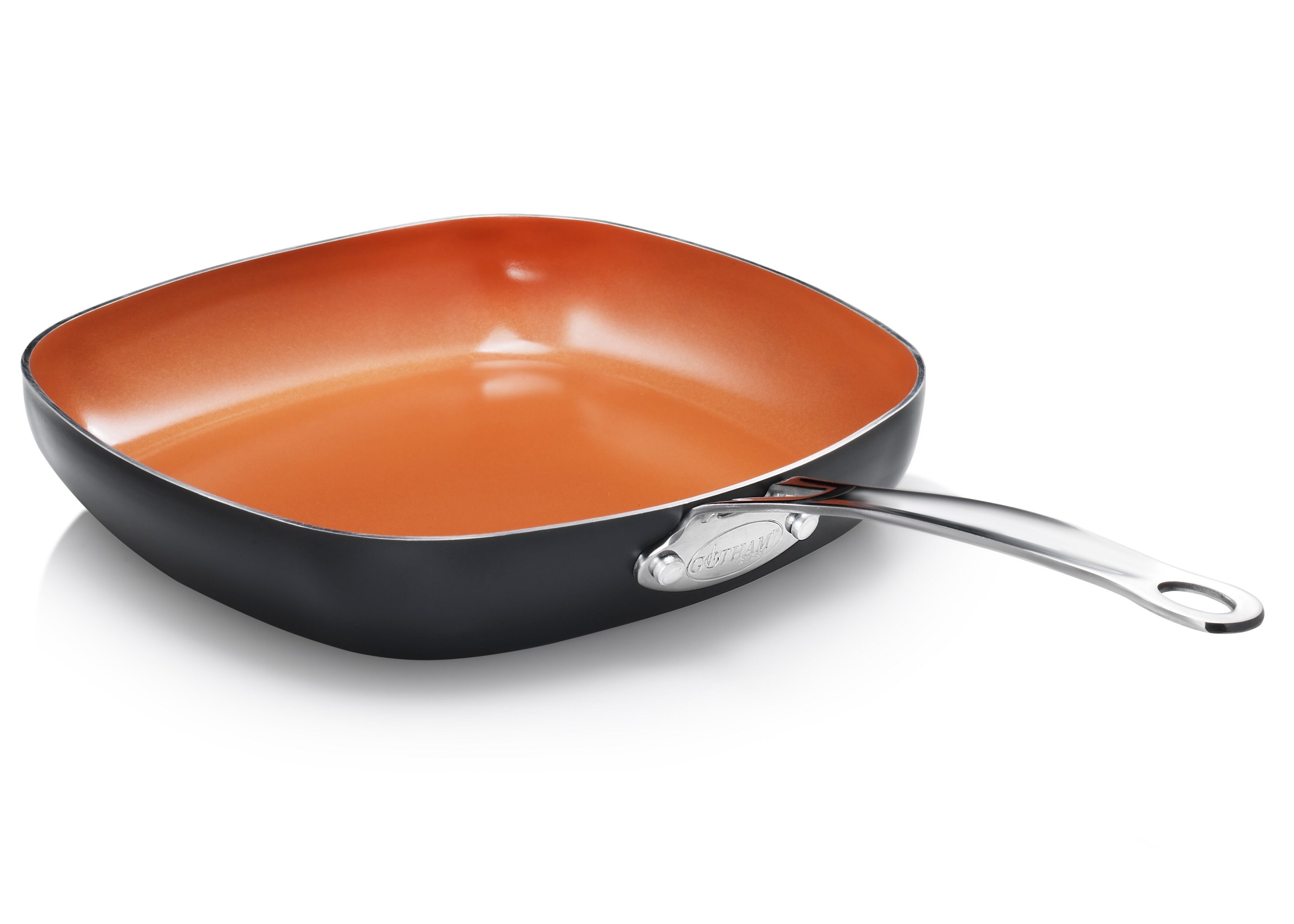 Gotham Steel Deep Square Fry Pan with Stay Cool Handle, Oven & Dishwasher Safe Size: 11 1735